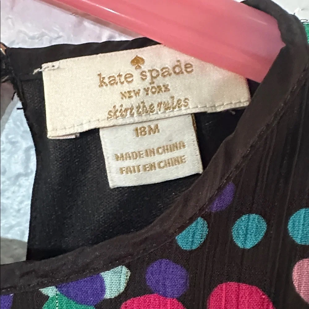 Kate Spade Kids Multicolor Ruffles Flowing Polka Dot Pink Purple Dress 18 months